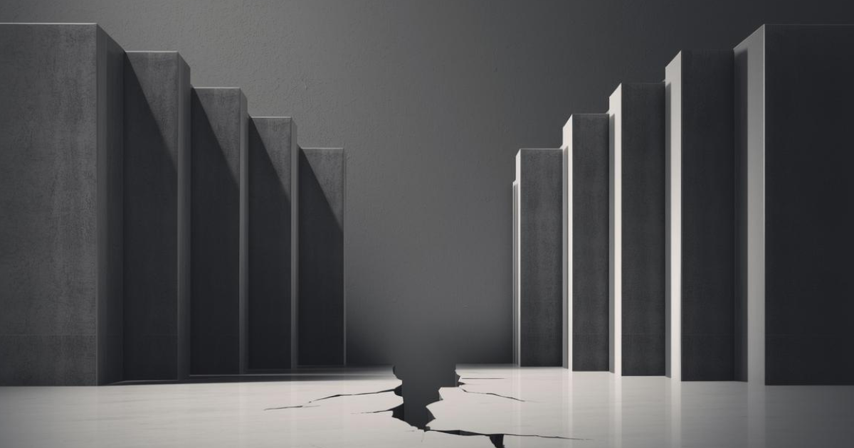 Minimal realistic image showing a clean structure with a visible crack, representing why diets fail even when followed perfectly.
