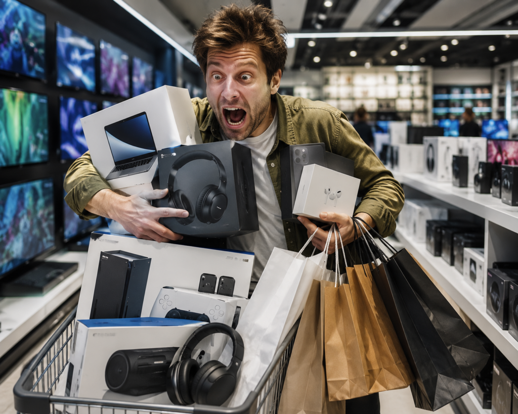 man spending impulsively
